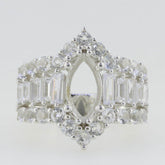 Sterling Silver Semi Mount Ring Setting Marquise MQ 12X6mm White Topaz - Syzjewelry